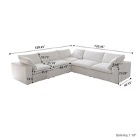 Canapé d'angle modulable convertible, canapé d'angle 5 places avec oreillers, 2 x 120,45 canapé minimaliste pour salon