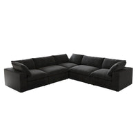 Canapé d'angle modulable convertible, canapé d'angle 5 places avec oreillers, 2 x 120,45 canapé minimaliste pour salon