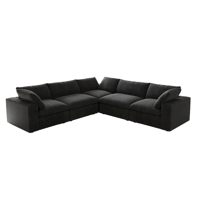 Canapé d'angle modulable convertible, canapé d'angle 5 places avec oreillers, 2 x 120,45 canapé minimaliste pour salon