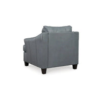 Fauteuil d'appoint Geno 43 pouces, grand coussin de dossier, cuir gris métallisé