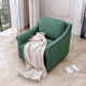 Fauteuil pivotant moderne en mélange de lin et velours doux, ergonomique
