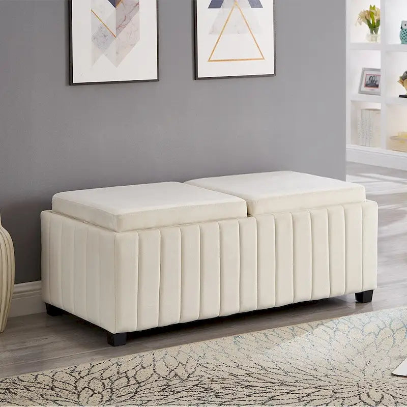Banc ottoman de rangement rembourré pour chambre et salon
