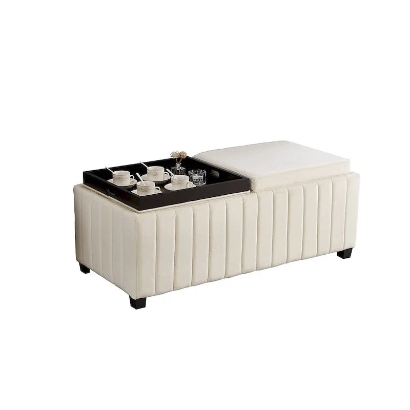 Banc ottoman de rangement rembourré pour chambre et salon