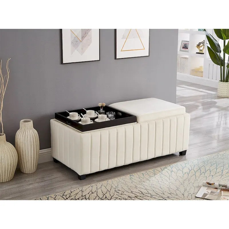 Banc ottoman de rangement rembourré pour chambre et salon