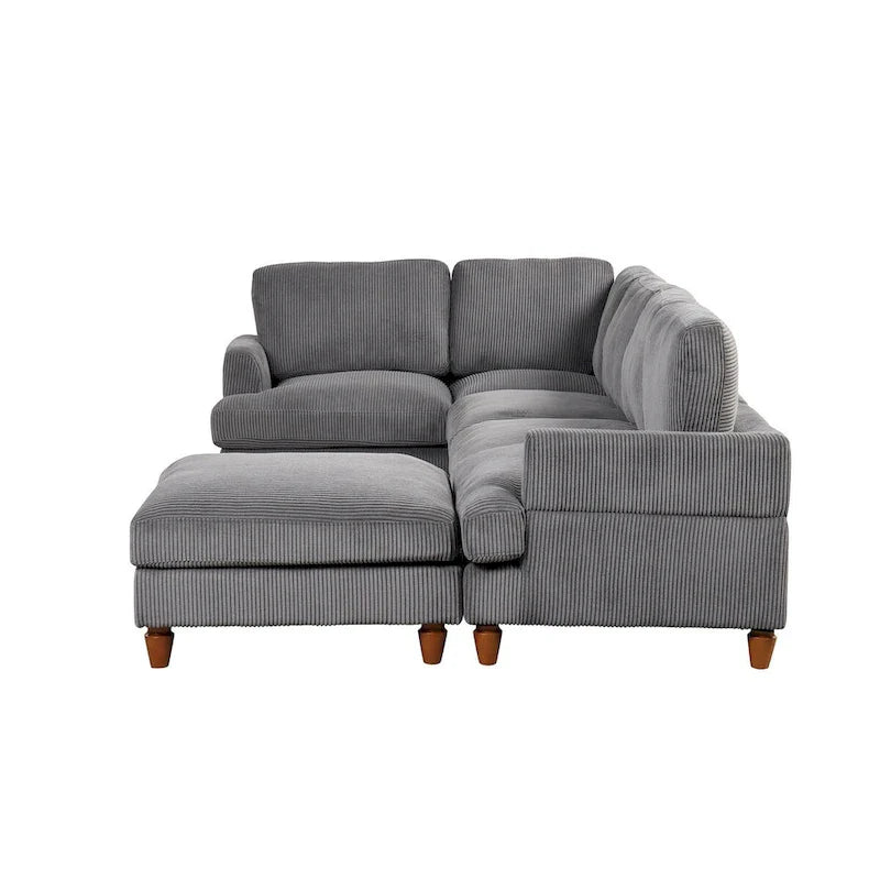 Canapé sectionnel modulable avec ottoman sectionnel d'angle en forme de L