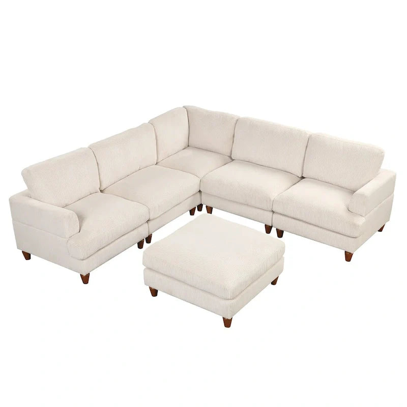 Canapé sectionnel modulable avec ottoman sectionnel d'angle en forme de L