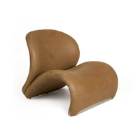 Fauteuil d'appoint moderne en cuir marron Modrest Donovan