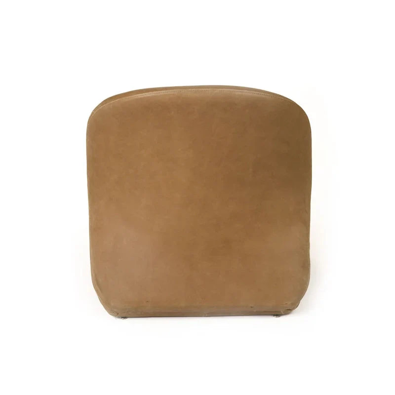 Fauteuil d'appoint moderne en cuir marron Modrest Donovan