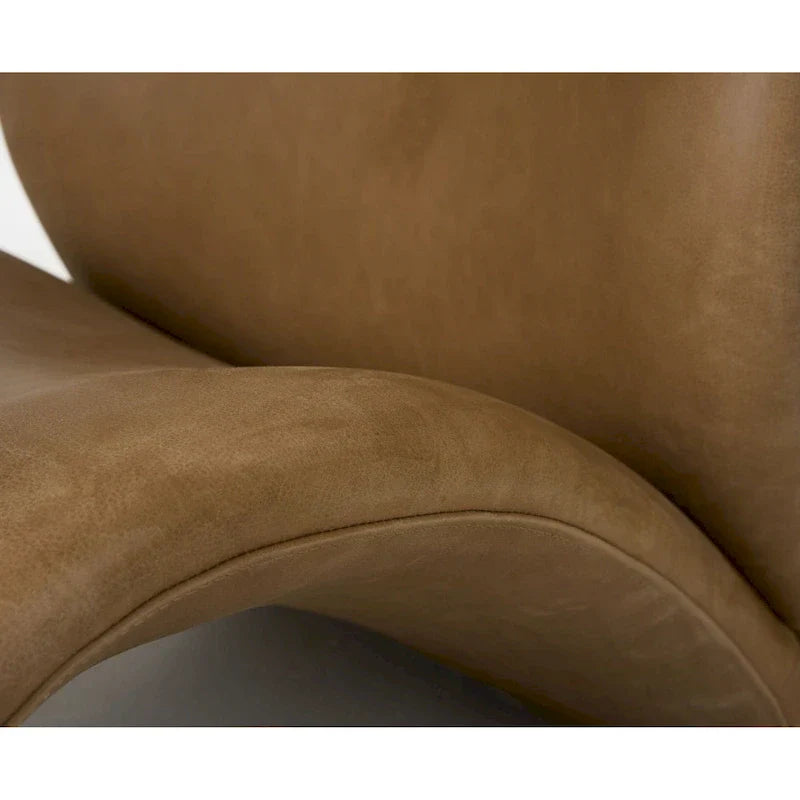 Fauteuil d'appoint moderne en cuir marron Modrest Donovan