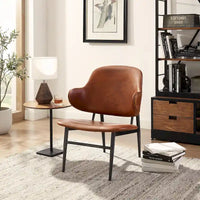 Fauteuil d'appoint Art Leon en cuir véritable