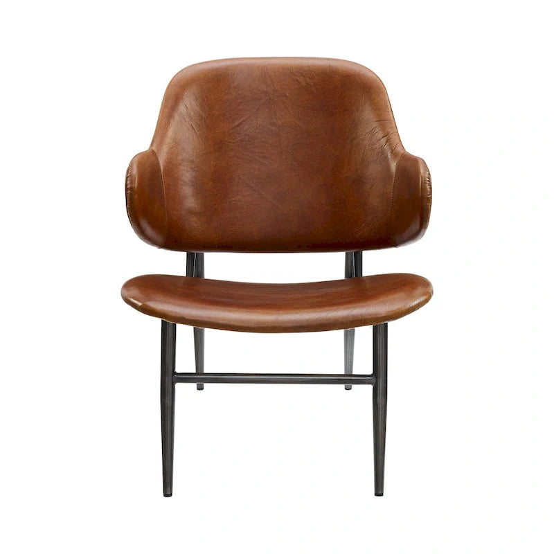 Fauteuil d'appoint Art Leon en cuir véritable