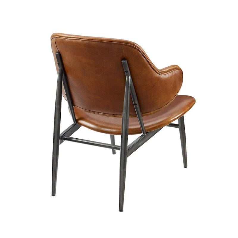 Fauteuil d'appoint Art Leon en cuir véritable