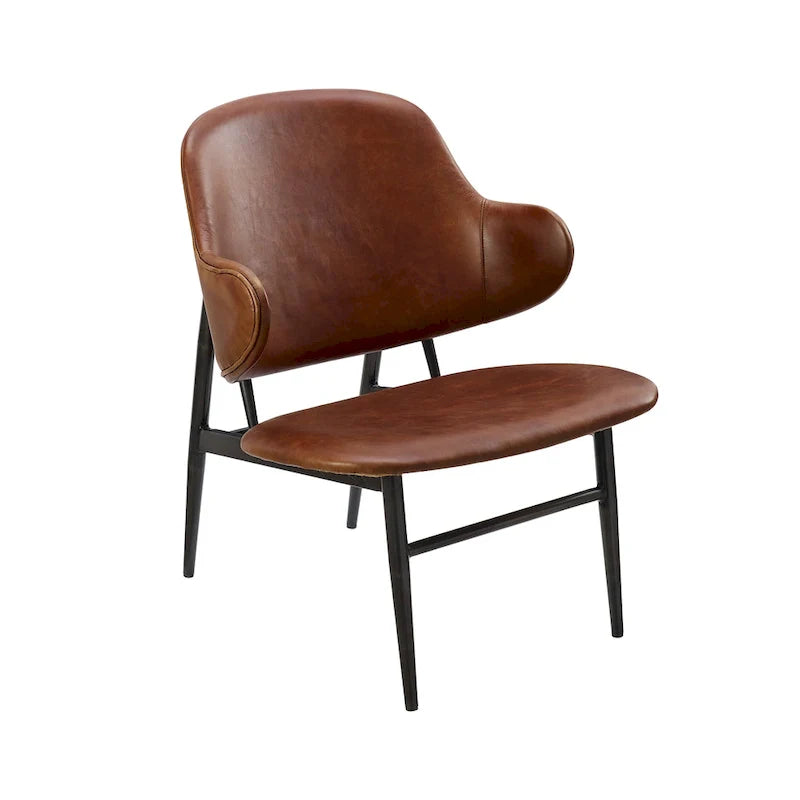 Fauteuil d'appoint Art Leon en cuir véritable