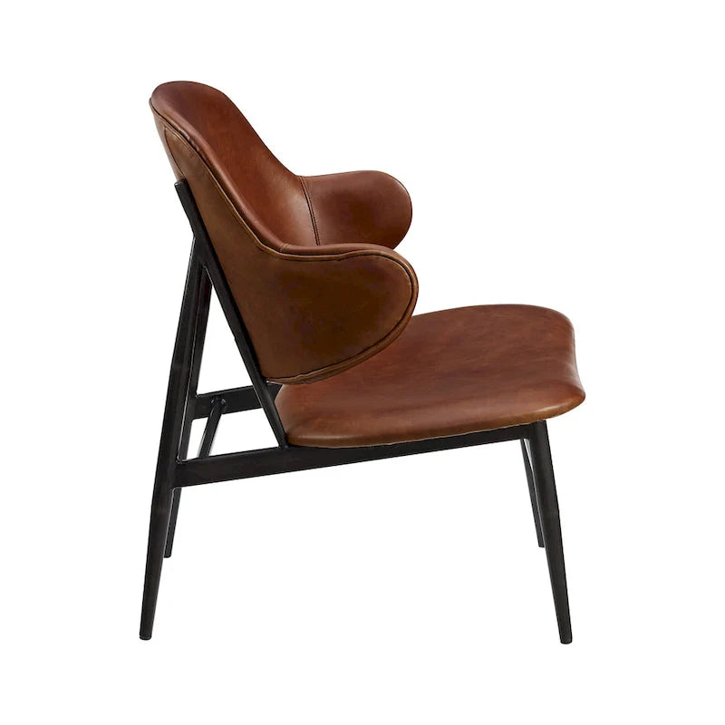 Fauteuil d'appoint Art Leon en cuir véritable