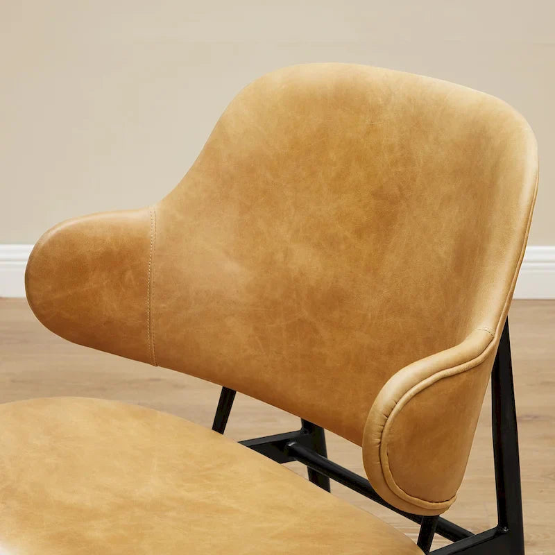 Fauteuil d'appoint Art Leon en cuir véritable