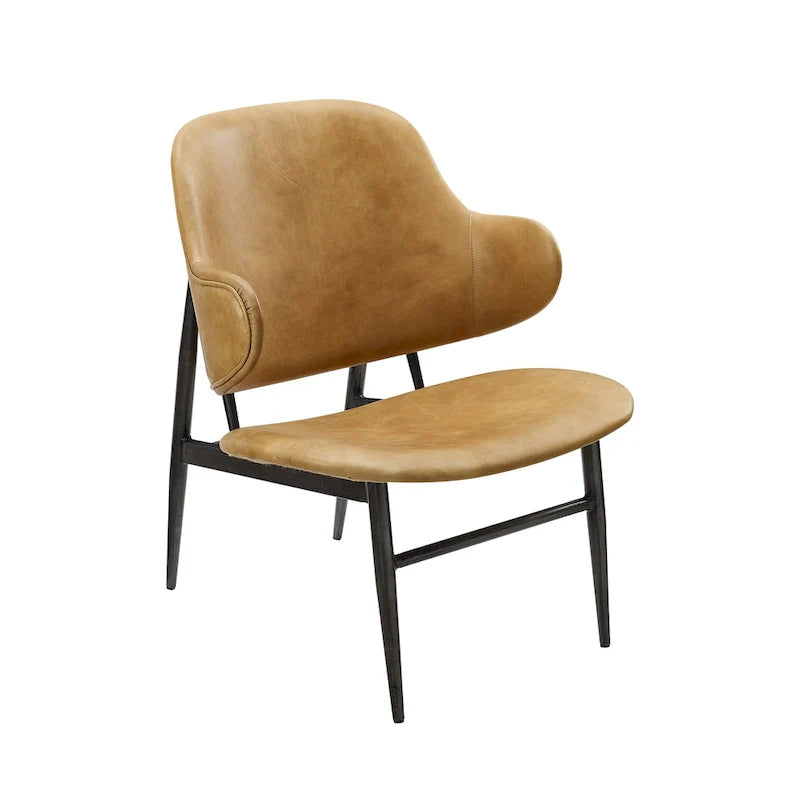 Fauteuil d'appoint Art Leon en cuir véritable