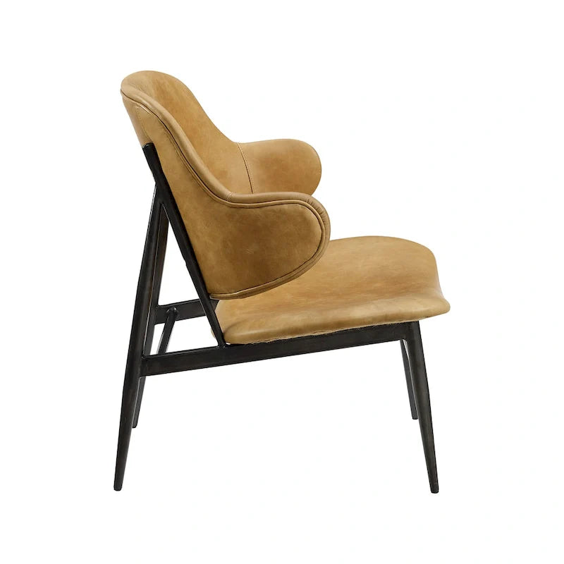Fauteuil d'appoint Art Leon en cuir véritable