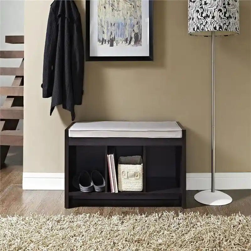 Banc de rangement avec coussin