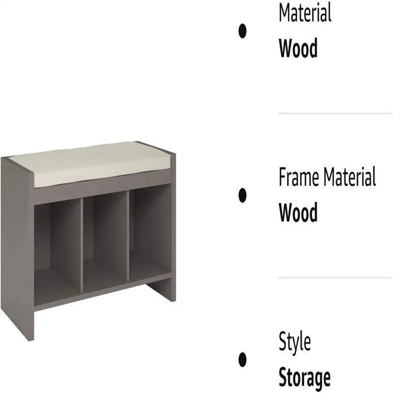 Banc de rangement avec coussin