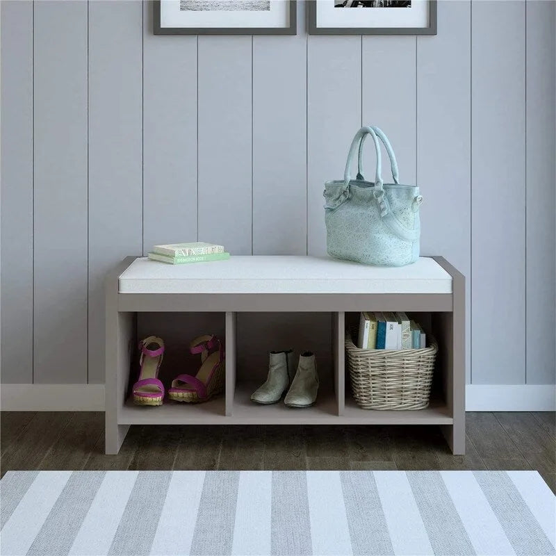 Banc de rangement avec coussin