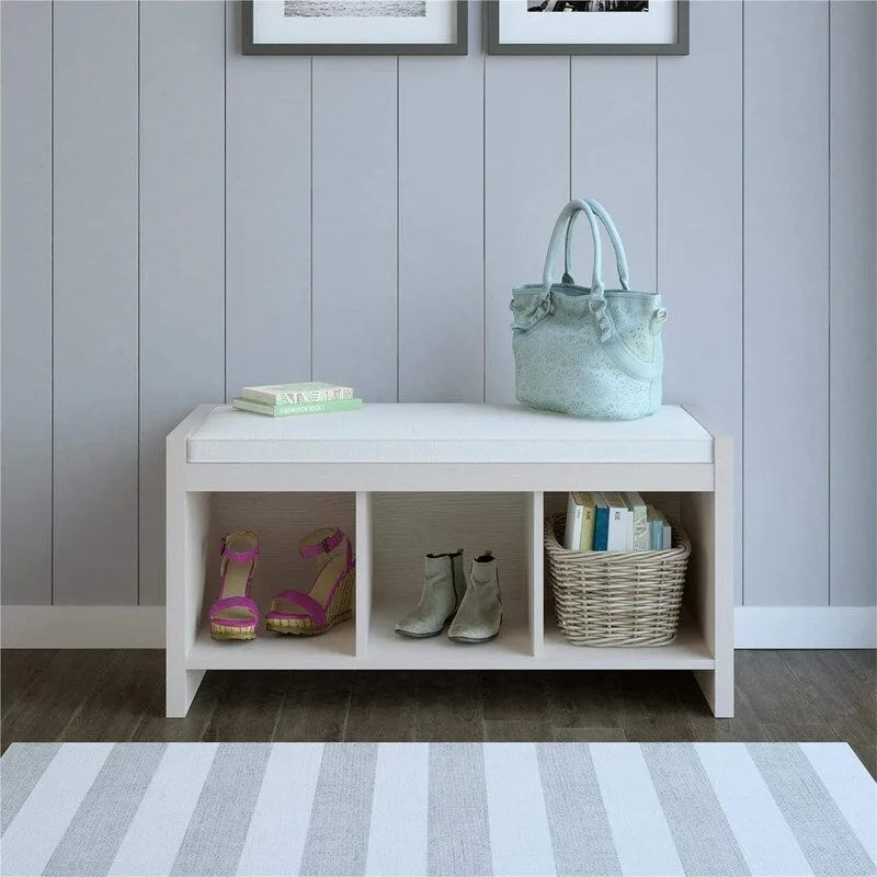 Banc de rangement avec coussin