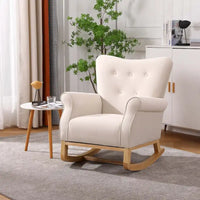 Fauteuil à bascule, Fauteuil d'appoint rembourré pour chambre de bébé, salon, petit fauteuil à bascule contemporain, fauteuil à accoudoirs rembourré pour enfants