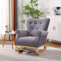 Fauteuil à bascule, Fauteuil d'appoint rembourré pour chambre de bébé, salon, petit fauteuil à bascule contemporain, fauteuil à accoudoirs rembourré pour enfants