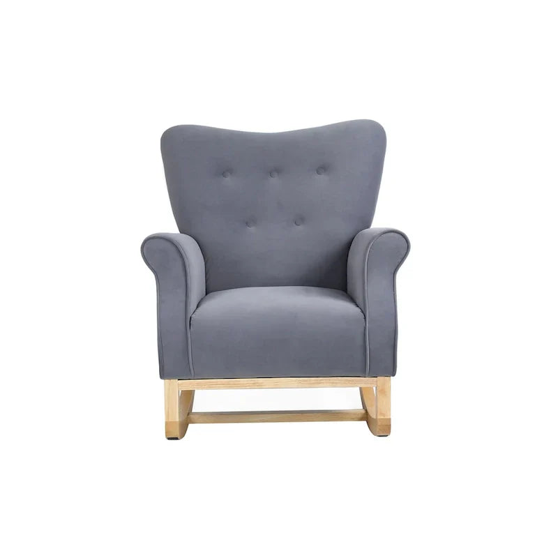 Fauteuil à bascule, Fauteuil d'appoint rembourré pour chambre de bébé, salon, petit fauteuil à bascule contemporain, fauteuil à accoudoirs rembourré pour enfants