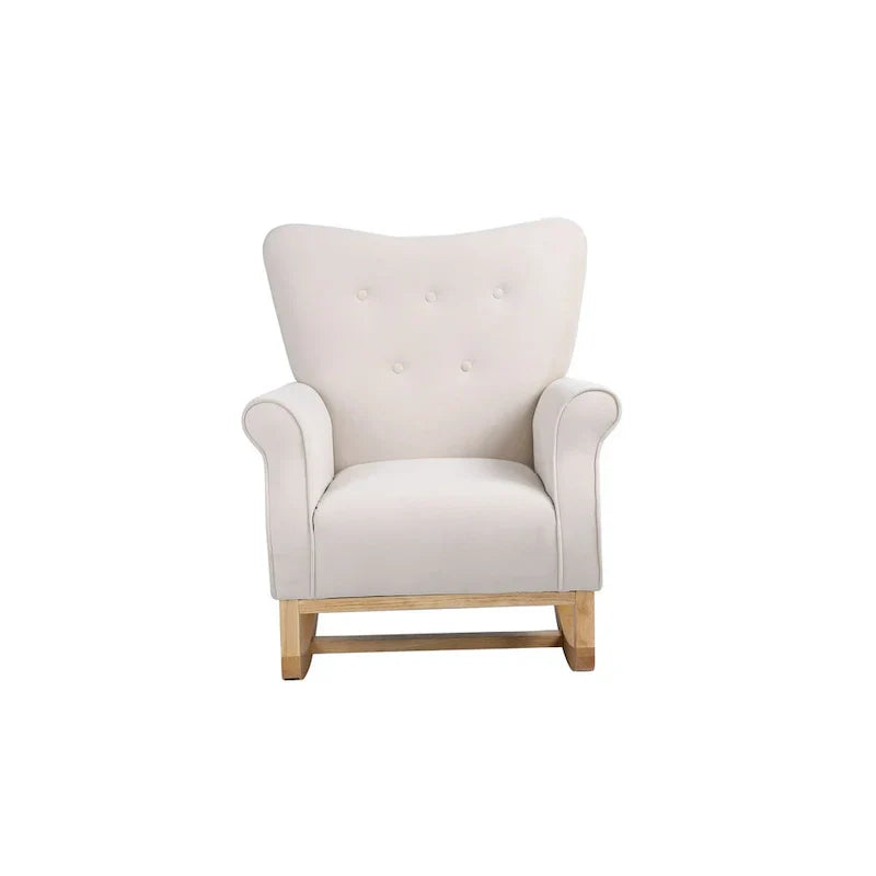 Fauteuil à bascule, Fauteuil d'appoint rembourré pour chambre de bébé, salon, petit fauteuil à bascule contemporain, fauteuil à accoudoirs rembourré pour enfants
