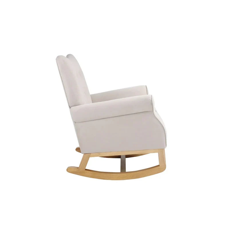 Fauteuil à bascule, Fauteuil d'appoint rembourré pour chambre de bébé, salon, petit fauteuil à bascule contemporain, fauteuil à accoudoirs rembourré pour enfants
