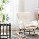 Fauteuil à bascule Teddy en tissu rembourré