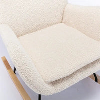 Fauteuil à bascule Teddy en tissu rembourré