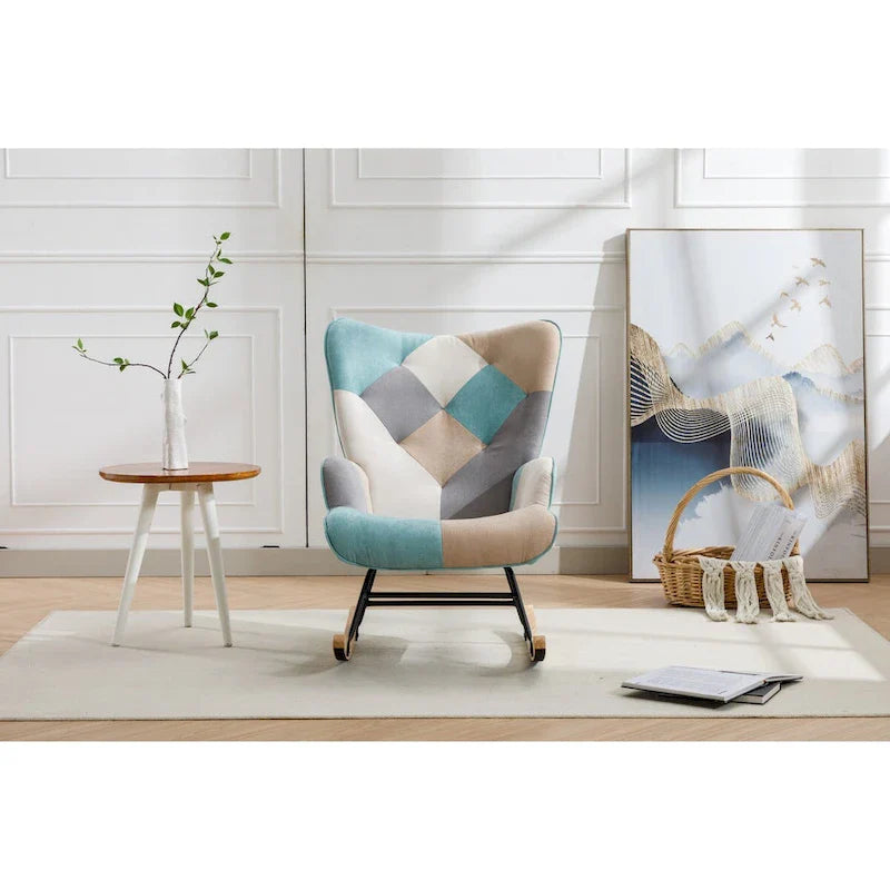 Fauteuil d'appoint moderne Patchwork pour salon, chambre, studio