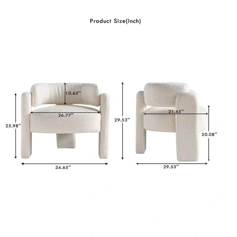 Fauteuil d'appoint en tissu bouclette