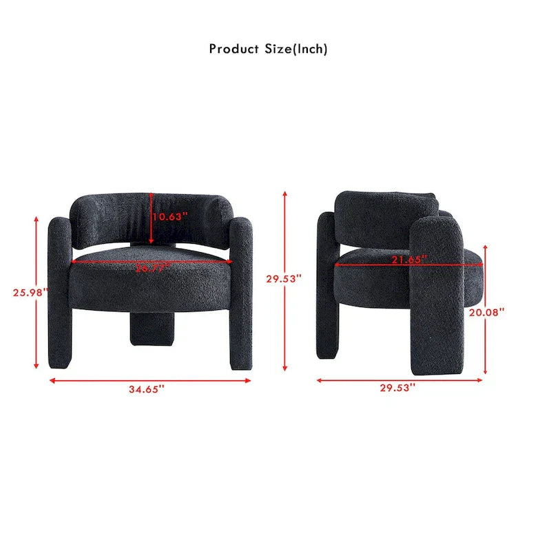 Fauteuil d'appoint en tissu bouclette