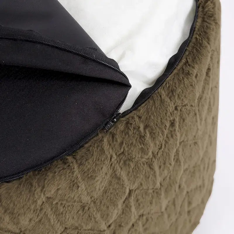 Allan Andrews Pouf haut Angora Mousse