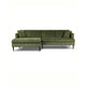 Canapé d'angle Lucerne Poly & Bark avec méridienne extra-large en velours vieilli vert