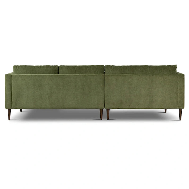 Canapé d'angle Lucerne Poly & Bark avec méridienne extra-large en velours vieilli vert