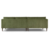 Canapé d'angle Lucerne Poly & Bark avec méridienne extra-large en velours vieilli vert