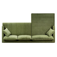 Canapé d'angle Lucerne Poly & Bark avec méridienne extra-large en velours vieilli vert
