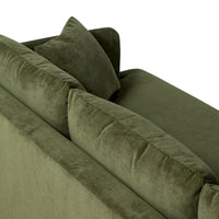 Canapé d'angle Lucerne Poly & Bark avec méridienne extra-large en velours vieilli vert