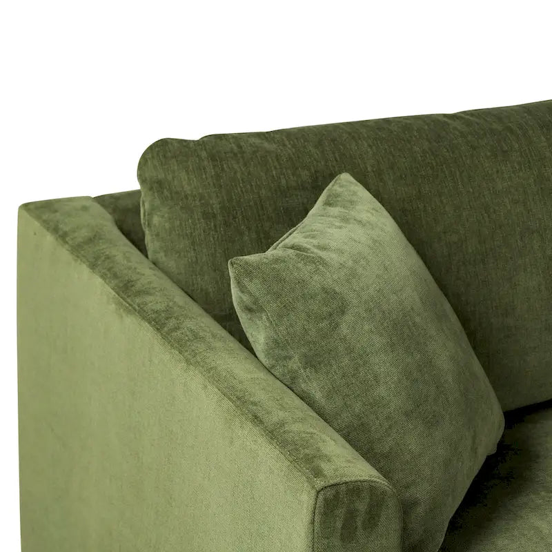 Canapé d'angle Lucerne Poly & Bark avec méridienne extra-large en velours vieilli vert