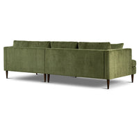 Canapé d'angle Lucerne Poly & Bark avec méridienne extra-large en velours vieilli vert
