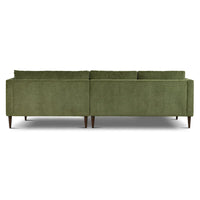 Canapé d'angle Lucerne Poly & Bark avec méridienne extra-large en velours vieilli vert
