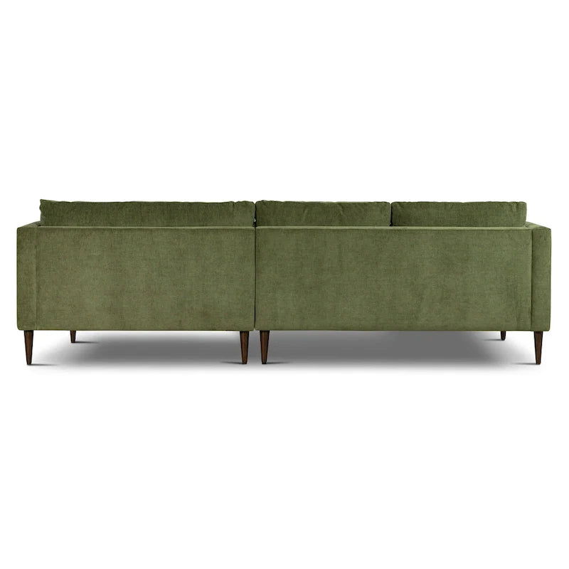 Canapé d'angle Lucerne Poly & Bark avec méridienne extra-large en velours vieilli vert