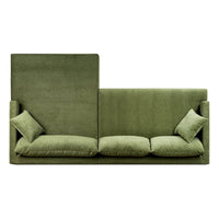 Canapé d'angle Lucerne Poly & Bark avec méridienne extra-large en velours vieilli vert