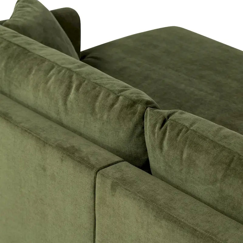 Canapé d'angle Lucerne Poly & Bark avec méridienne extra-large en velours vieilli vert
