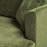 Canapé d'angle Lucerne Poly & Bark avec méridienne extra-large en velours vieilli vert