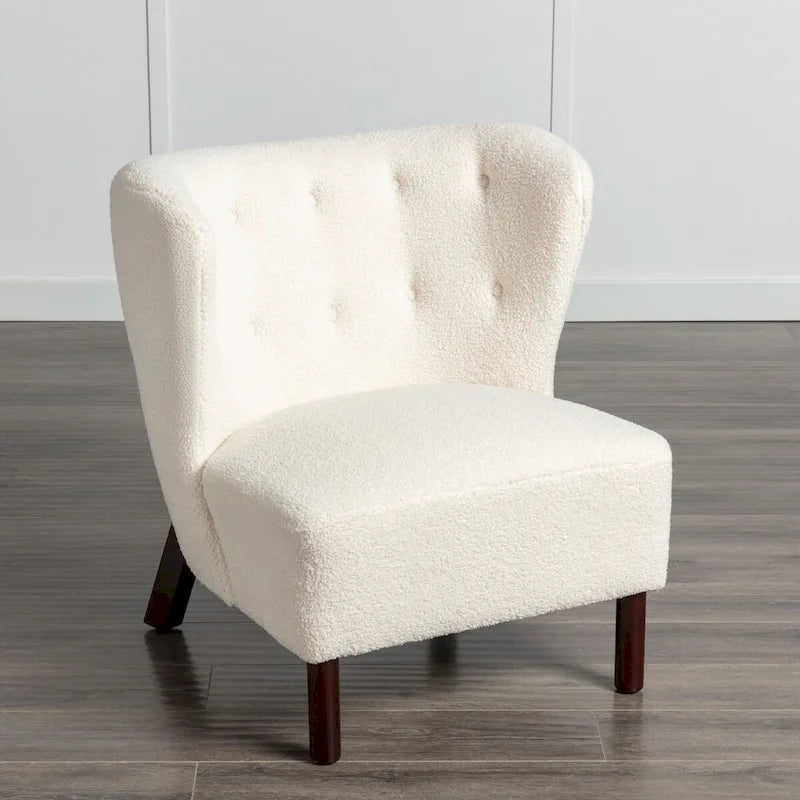 Fauteuil sans accoudoirs rembourré, canapé simple, chaise de lecture moderne pour salon, chambre à coucher