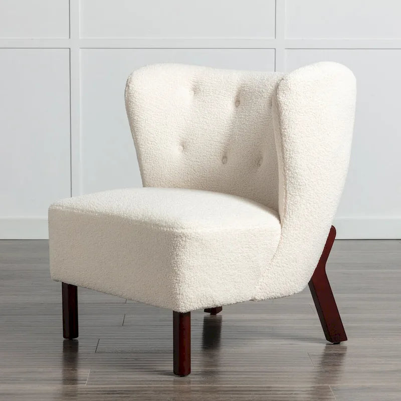 Fauteuil sans accoudoirs rembourré, canapé simple, chaise de lecture moderne pour salon, chambre à coucher
